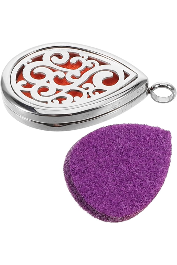 Hollow Out Water Top Drop Essential Oil Diffuser Necklace High-Grade Stainless Steel Aromatherapy Jewelry for Men and Women Continuous Fragrance with Classy Design Teens[p445]