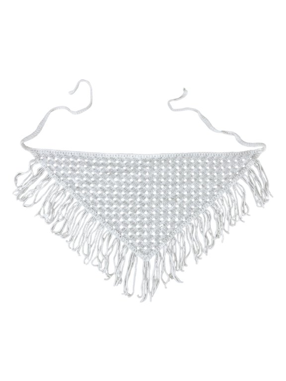 Hollow Weave Triangled Scarf For Spring Fall Layering Breathable Unisex Shawl For Women Men Children