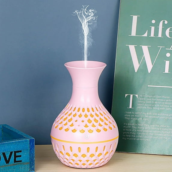 Hollow Wood Grain Aromatherapy Humidifier with 300ml Large Capacity ...