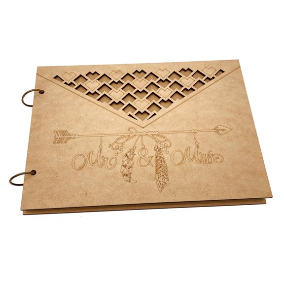 Hollow Wood Invitation Greeting Card Handwriting Blessing Card Decoration