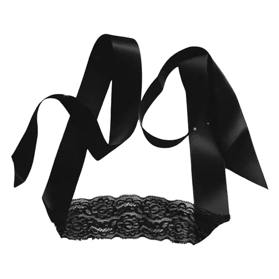 Hollow out black lace sleep eye mask made of soft satin, lightweight breathable blindfold for yoga, meditation, gaming and Halloween costume, romantic gift choice for women