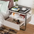 thumbnail image 1 of FINE MAKER Hollow Design Smart Bedside Table, Multifunctional 20 x 20 x 16 Inch Nightstand, 1 of 11