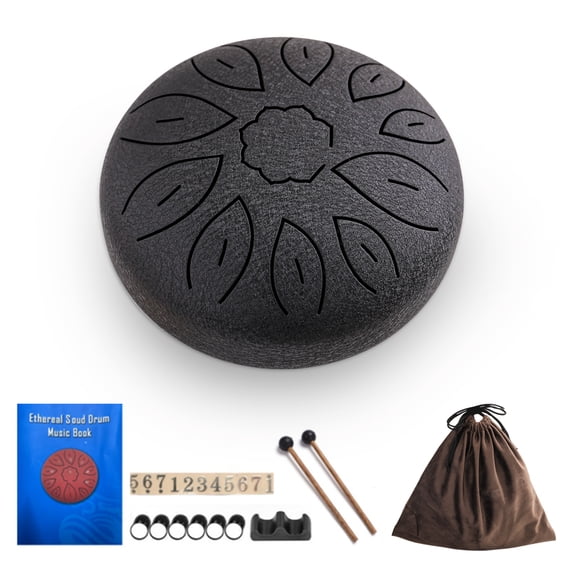 Hollow drum,With Drum Mallet 11 Notes Handpan Drum C Key Drum 11 Notes Percussion Musical Drum Mallet Picks 6-inch Steel Key With Drum Mallet Picks Percussion Steel Drum 11 C Key With Dsfen