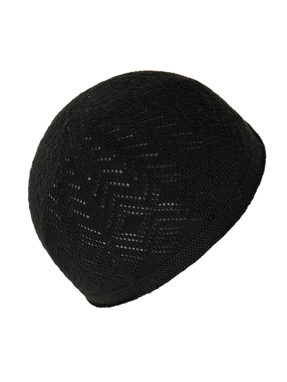 Hollow out Knit Kufi for Adult Teens Muslims Breathable Casual Hat Handmade Hollow out Pray Keep Traditional Pray Hat