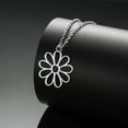 thumbnail image 1 of Hollow out daisy pendant necklace 14K Yellow Gold women's romantic Kpop fashionable flower pendant necklace couple jewelry gift, 1 of 7
