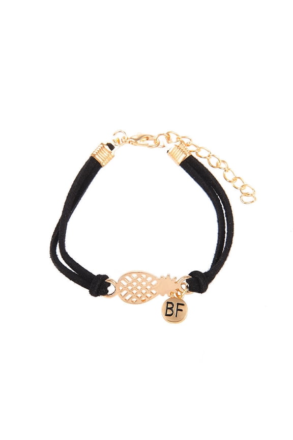 Double Pineapple Letter Bracelet Electroplated Alloy Anniversary Gift Employee Benefits Travel Keepsake Elegant Jewelry