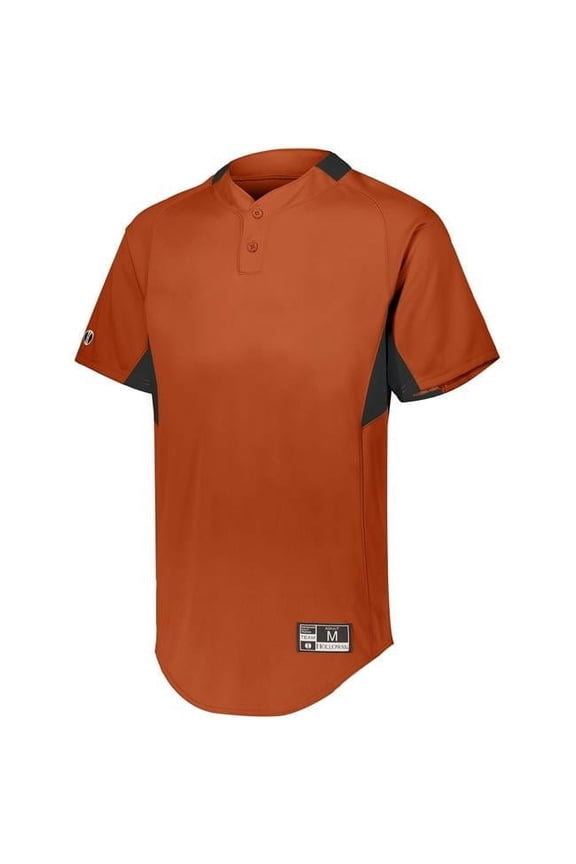 221024.380.S Game 7 Two-Button Baseball Jersey, Maroon & White - Small