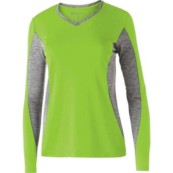 Holloway XL Ladies Stellar Shirt Lime/Graphite Heather 222727