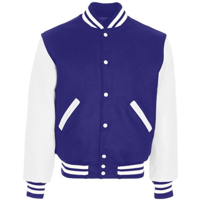 Holloway 224183.450.XL Adult Varsity Jacket, Purple & White - Extra ...
