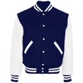 thumbnail image 1 of Holloway 224183.F90.L Adult Varsity Jacket, True Navy & White - Large, 1 of 5