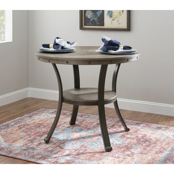 Holloway 42" Round Counter Height Pub Table, Pewter