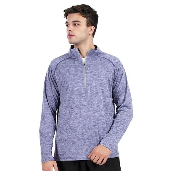 Holloway B16864504 Electrify CoolCore Quarter-Zip Pullover Jacket, Black Heather - Medium