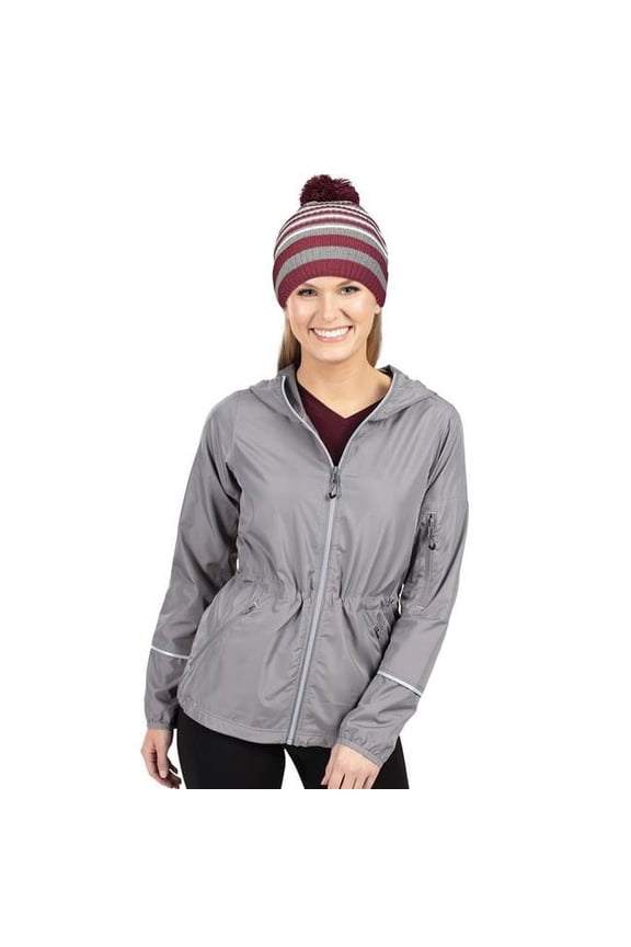 B19464025 Packable Hooded Jacket for Women, Athletic Grey - Large
