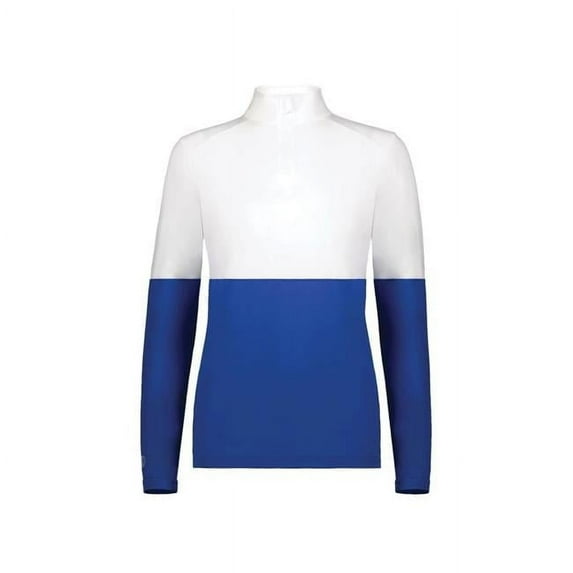 Holloway B22864754 Women Momentum Team Quarter-Zip Pullover, Black & Royal - Medium