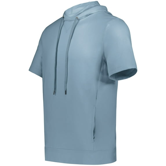 Holloway B23764258 Eco Revive Ventura Soft Knit Short Sleeve Hoodie, Storm - 3XL