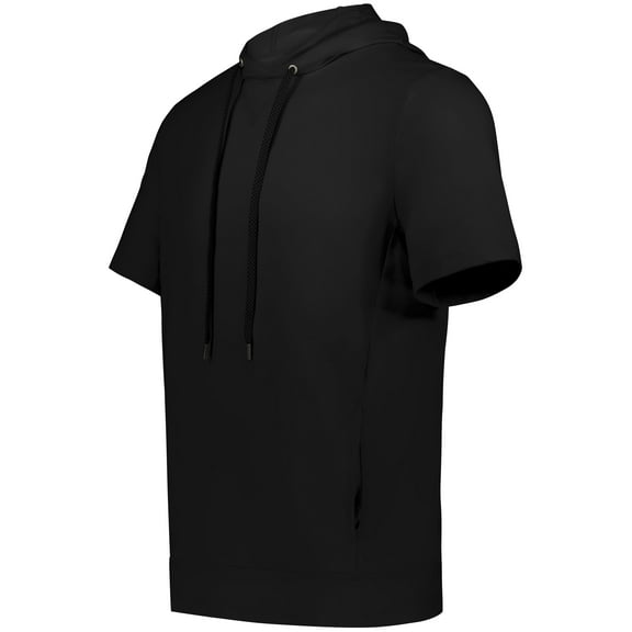 Holloway B23764506 Eco Revive Ventura Soft Knit Short Sleeve Hoodie, Black - Extra Large