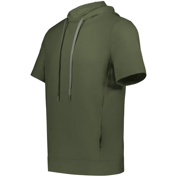 Holloway B23764648 Eco Revive Ventura Soft Knit Short Sleeve Hoodie, Olive - 3XL