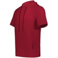 thumbnail image 1 of Holloway B23764705 Eco Revive Ventura Soft Knit Short Sleeve Hoodie, Scarlet - Large, 1 of 2