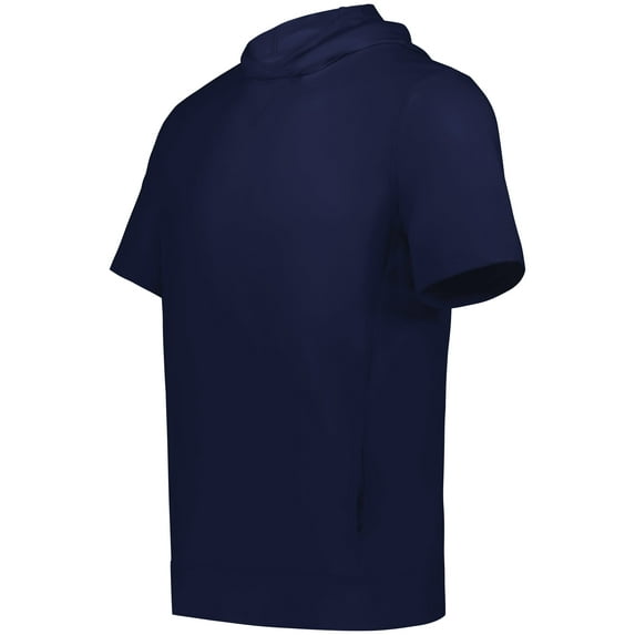 Holloway B23864656 Eco Revive Youth Ventura Soft Knit Short Sleeve Hoodie, Navy - Extra Large