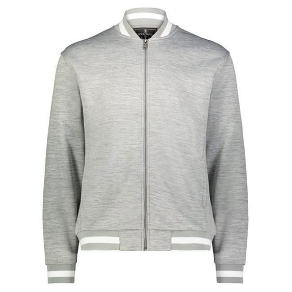 Holloway B24564585 Youth V-Street Full-Zip Jacket, Athletic Heather & White - Large