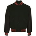 thumbnail image 1 of Holloway 224183.U32.XL Adult Varsity Jacket, Black & Scarlet - Extra Large, 1 of 4