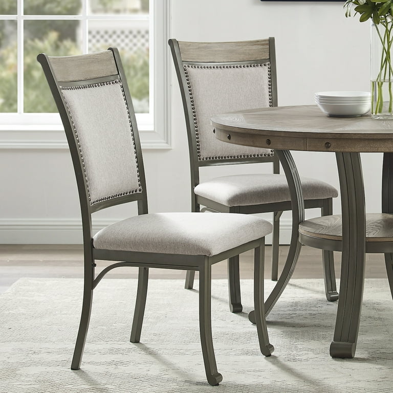 Pewter metal dining chairs deals