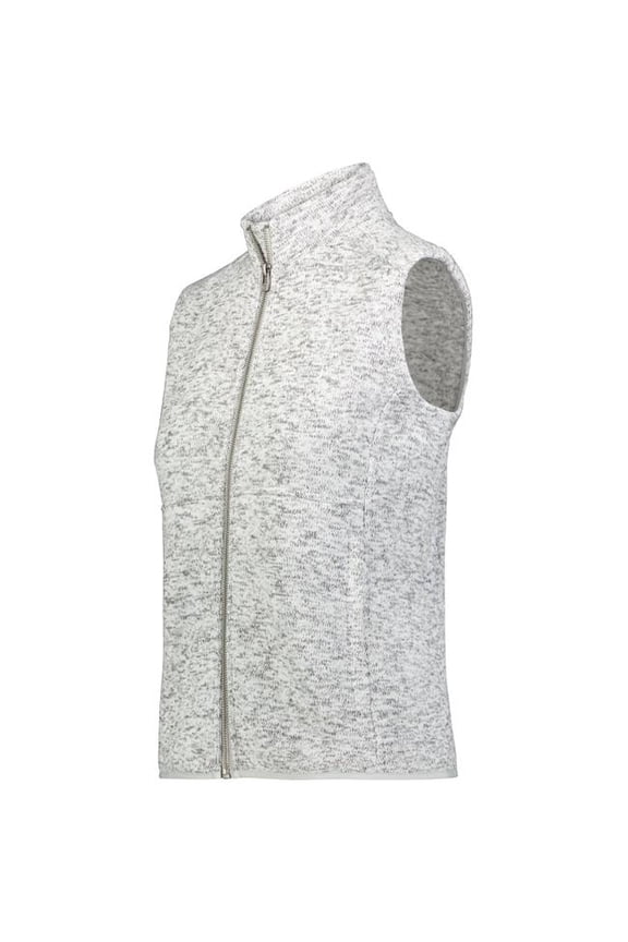 223742.R12.S Ladies Alpine Sweater Fleece Vest, Silver Heather - Small