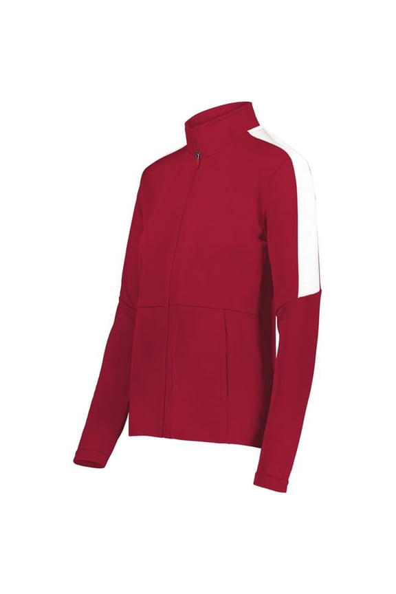 223730.408.XLT Ladies Crosstown Jacket, Scarlet & White - Extra Large Tall