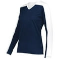 thumbnail image 1 of Holloway 223702.301.M Ladies Momentum Team Long Sleeve T-Shirt, Navy & White - Medium, 1 of 5