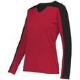 thumbnail image 1 of Holloway 223702.406.2XL Ladies Momentum Team Long Sleeve T-Shirt, Scarlet & Black - 2XL, 1 of 5
