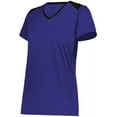 thumbnail image 1 of Holloway 223701.496.L Ladies Momentum Team T-Shirt, Purple & Black - Large, 1 of 5