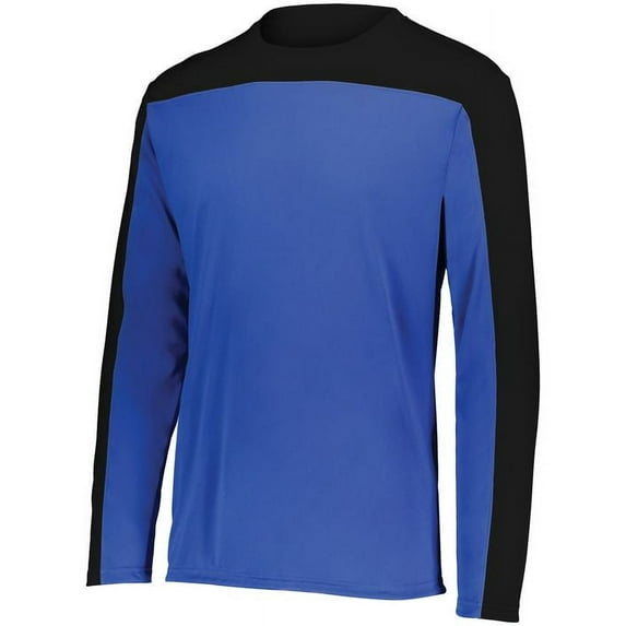 Holloway 223502.289.2XL Momentum Team Long Sleeve T-Shirt, Royal & Black - 2XL