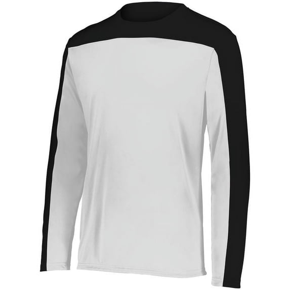 Holloway 223502.226.4XL Momentum Team Long Sleeve T-Shirt, White & Black - 4XL