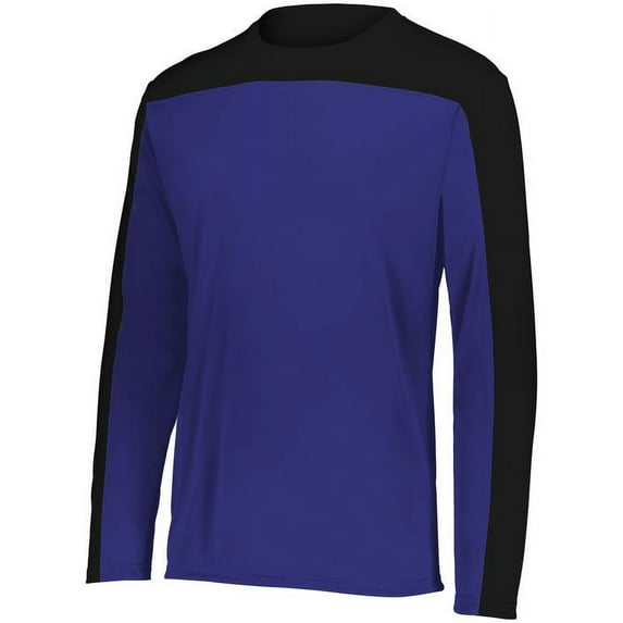 Holloway 223502.496.S Momentum Team Long Sleeve T-Shirt, Purple & Black - Small