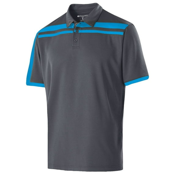 Holloway Sportswear 2XL Charge Polo Carbon/Bright Blue 222487