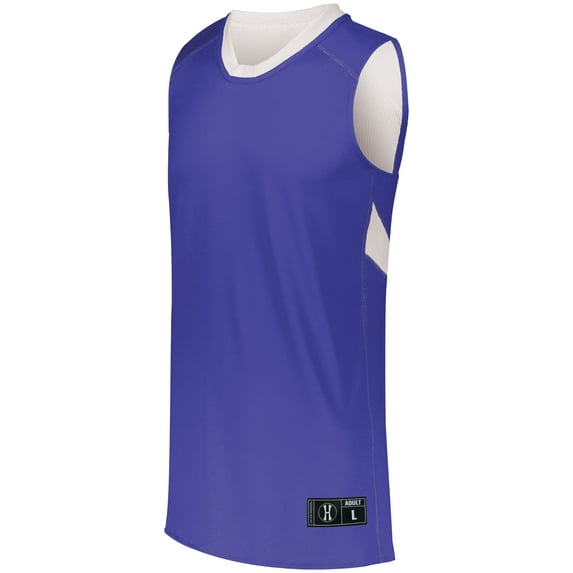 Holloway Sportswear 2XL Dual-Side Single Ply Basketball Jersey Purple/White 224078