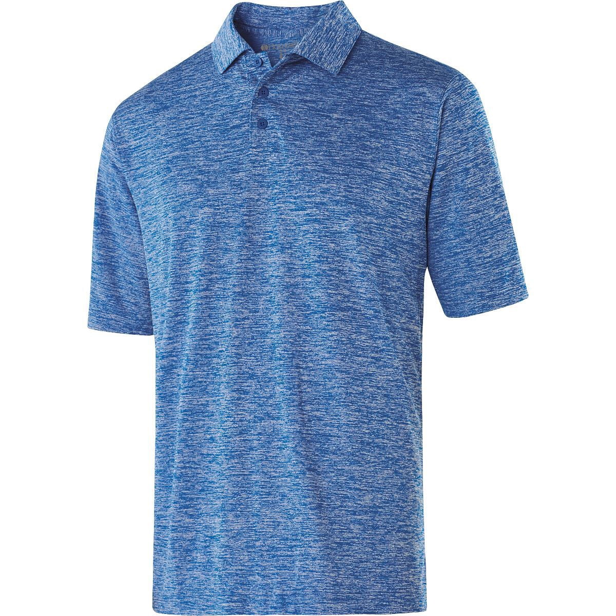 Holloway Men's Snowy Heather Performance Polo - Moisture-Wicking Stretch Knit Shirt, Tagless Design