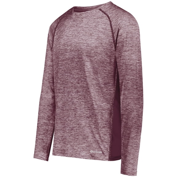 Holloway Sportswear 2XL Electrify Coolcore® Long Sleeve Tee Maroon Heather 222570