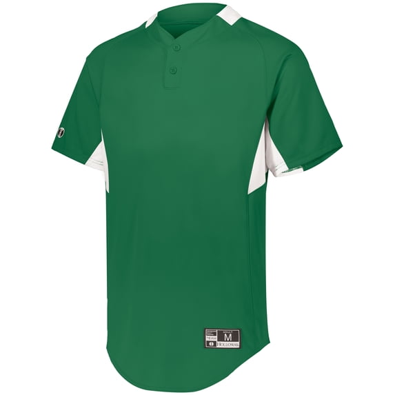 Holloway Sportswear 2XL Game7 Two-Button Baseball Jersey Kelly/White 221024