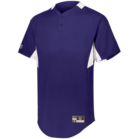 Holloway Sportswear 2XL Game7 Two-Button Baseball Jersey Purple/White 221024
