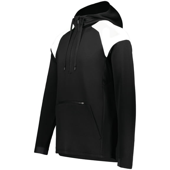 Holloway Sportswear 2XL Limitless 1/4 Zip Hoodie Black/White 222584