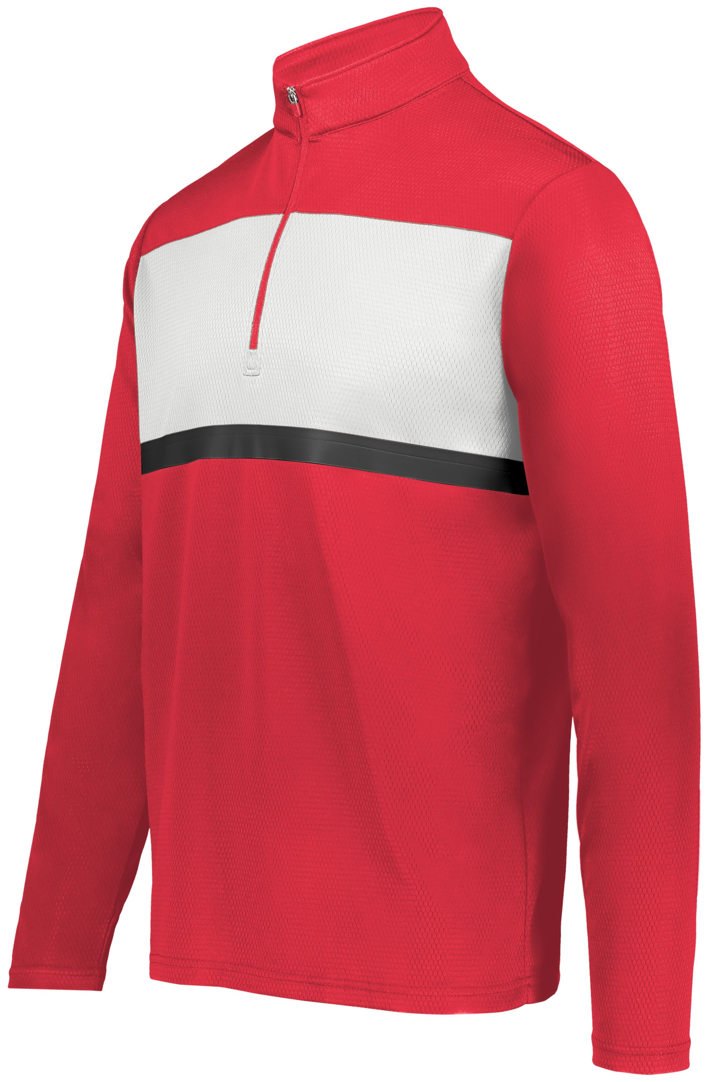 Holloway Sportswear 2XL Prism Bold 1/4 Zip Pullover Scarlet/White