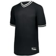 thumbnail image 1 of Holloway Sportswear 2XL Retro V-Neck Baseball Jersey Black/White 221021, 1 of 5