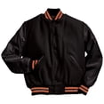 thumbnail image 1 of Holloway Sportswear 2XL Varsity Jacket Black/Burnt Orange/White 224183, 1 of 4