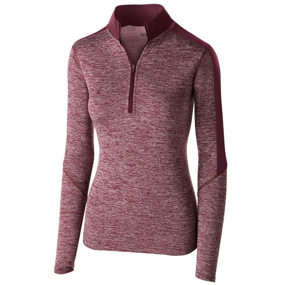 Holloway Sportswear 2XL Womens Electrify 1/2 Zip Pullover Maroon Heather/Maroon 222742