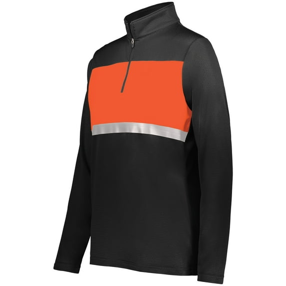Holloway Sportswear 2XL Womens Prism Bold 1/4 Zip Pullover Black/Orange 222791