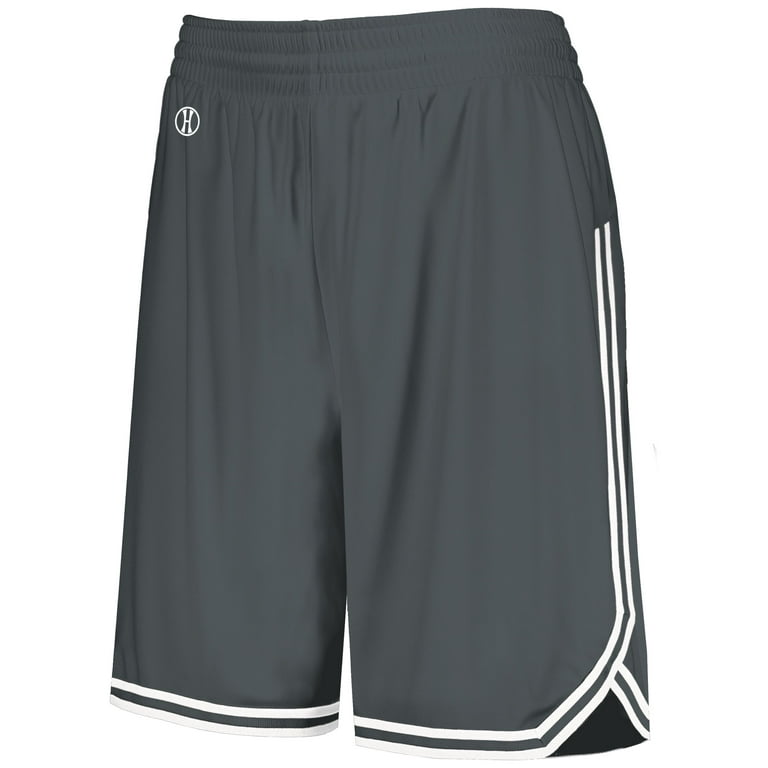 Holloway Sportswear 2XL Womens RETRO BASKETBALL SHORTS Graphite White 224377