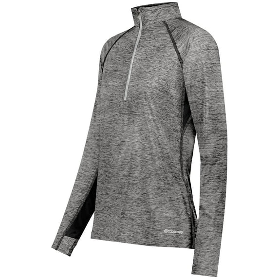 Holloway Sportswear 3XL Womens Electrify Coolcore® 1/2 Zip Pullover Black Heather 222774