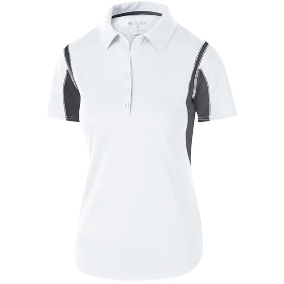 Holloway Sportswear 3XL Womens Integrate Polo White/Carbon 222747