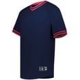 thumbnail image 1 of Holloway Sportswear L Boys Retro V-Neck Baseball Jersey Navy/Scarlet 221221, 1 of 4